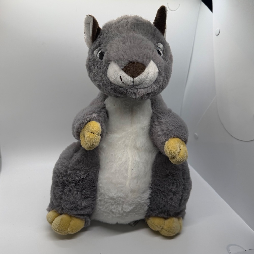 The Bear Factory Squirrel Plush Stuffed Animal Gray White Recycled Fabrics‎ 9 in